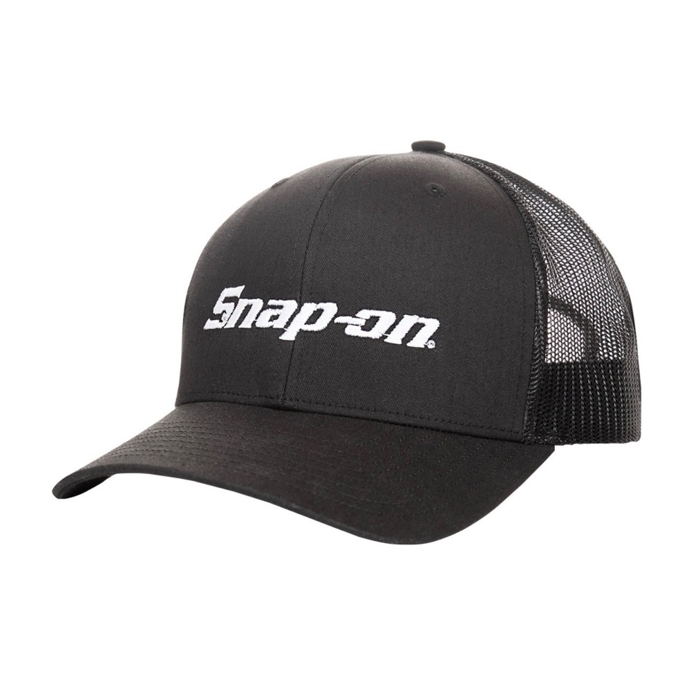 NEW Snap-on Trucker Hat Mens OSFM Black Mesh Back Snapback Logo Cap